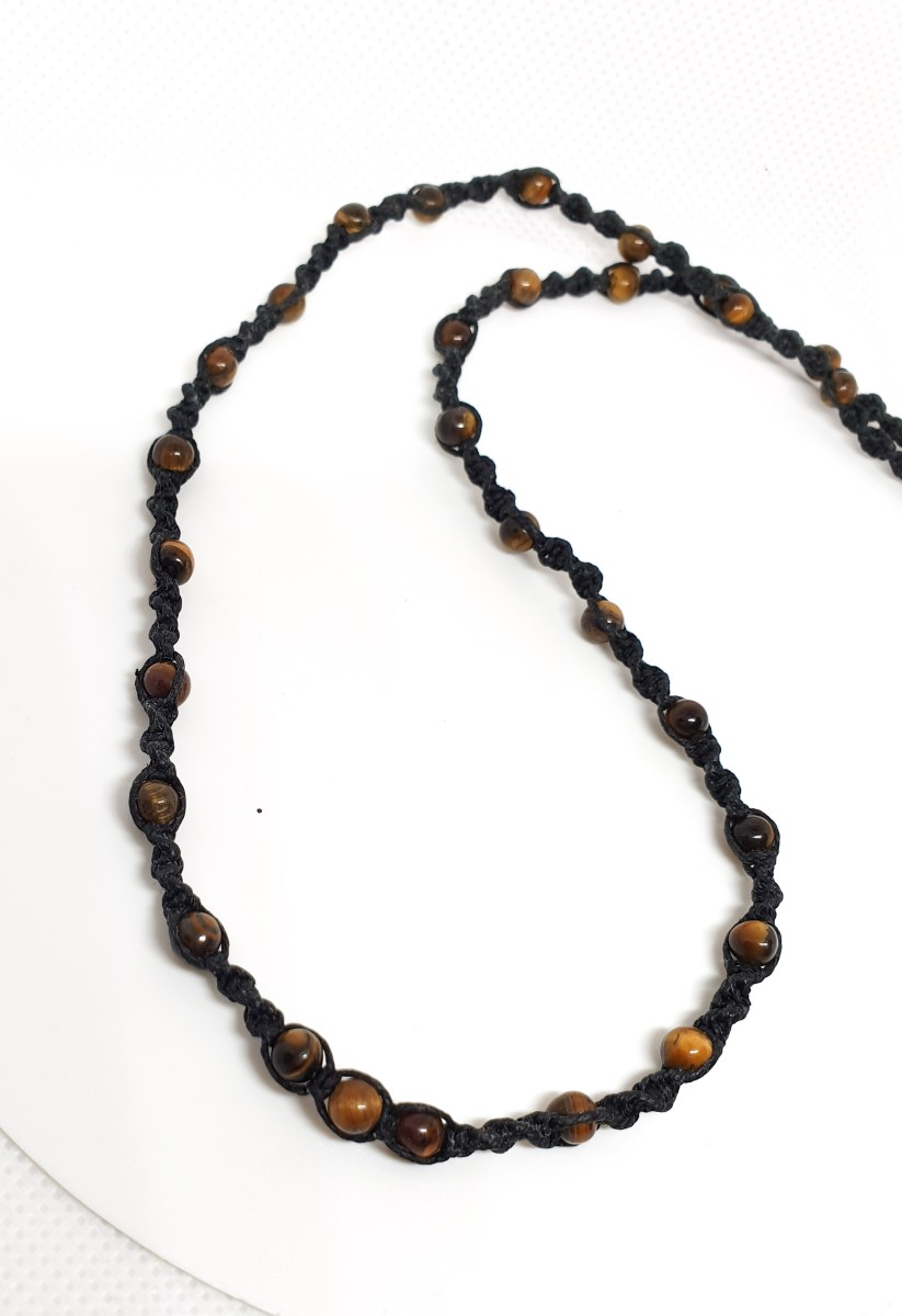 שרשרת מקרמה וחרוזי עין הנמר לגבר בהזמנה אישית נמכרה