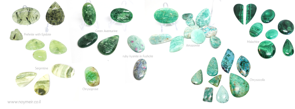 אבנים ירוקות, קריסטלים ירוקים, אבני חן ירוקות