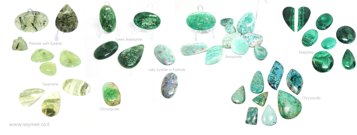 אבנים ירוקות, קריסטלים ירוקים, אבני חן ירוקות